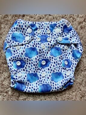 Mama Koala Blue Rain Cloud One Size Pocket Cloth Diaper